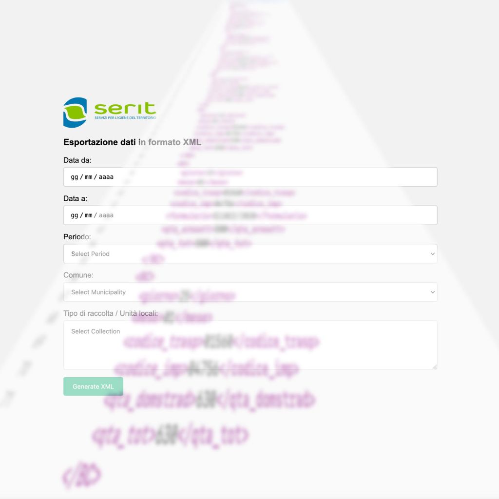 Serit, esportazione dati in formato XML con standard O.R.So Comuni