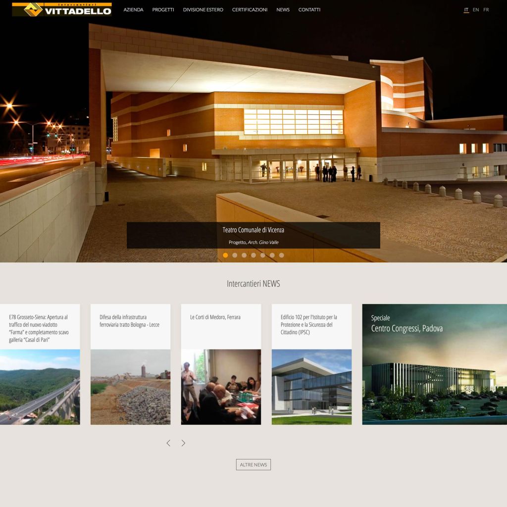 Intercantieri Vittadello, sito web